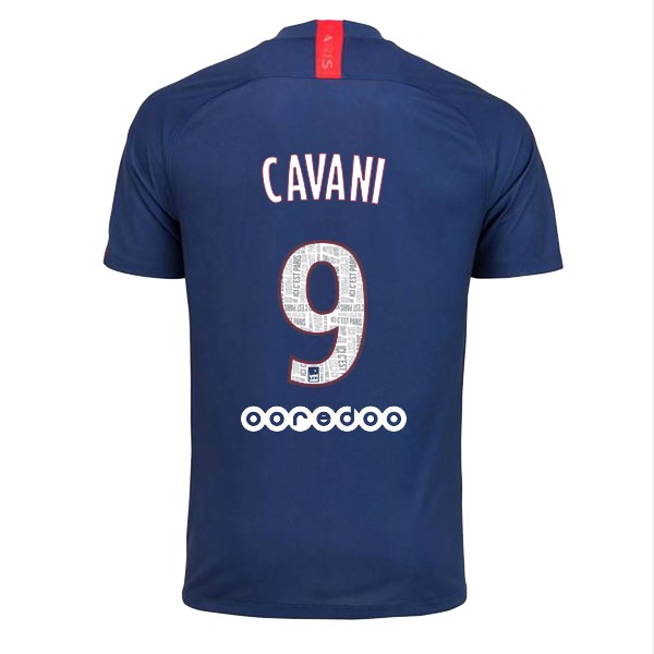 Camiseta Paris Saint Germain NO.9 Cavani Replica Primera Ropa 2019/20 Azul